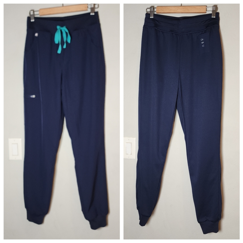 Figs Small Tall FreeX Lined Navy Zamora Scrub Jogger Scrub Pants Mesh Lined ST